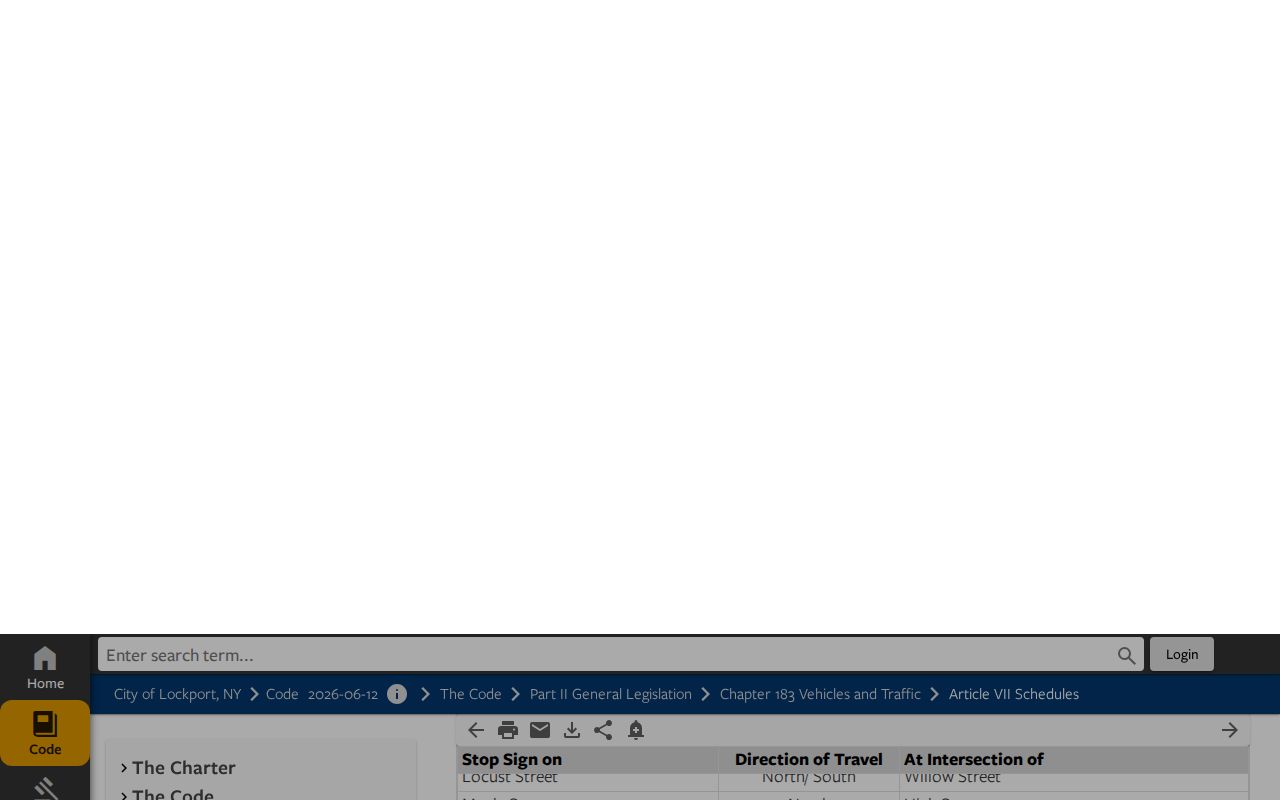 Lockport ZIP Directory street schedule and street-name amendment record