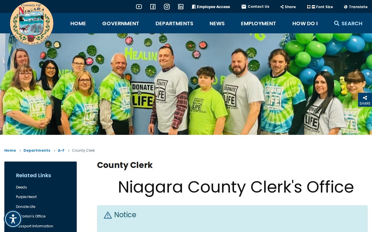 Lockport residents directory Niagara County Clerk land records page